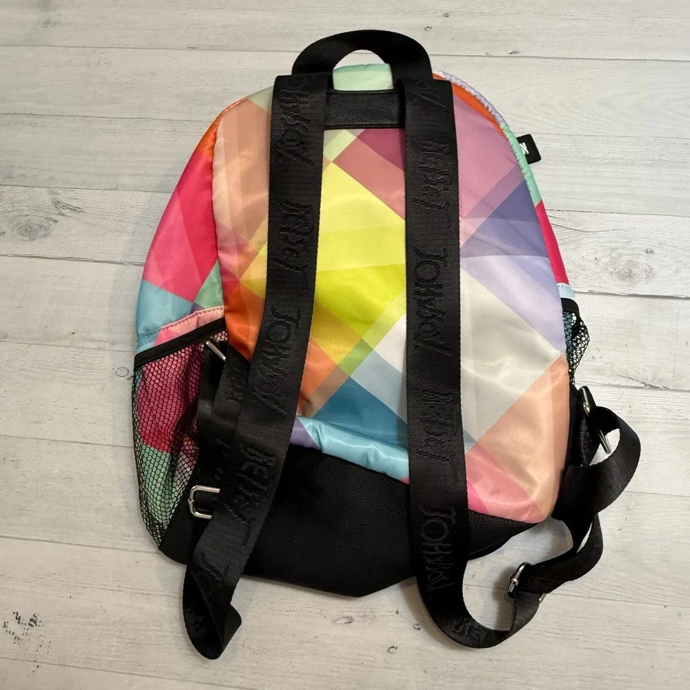 Betsey Johnson‎ multicolor printed nylon backpack rainbow